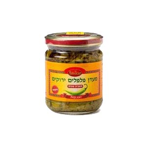 מעדן פלפלים ירוקים 190גר (10שח ל100גר)